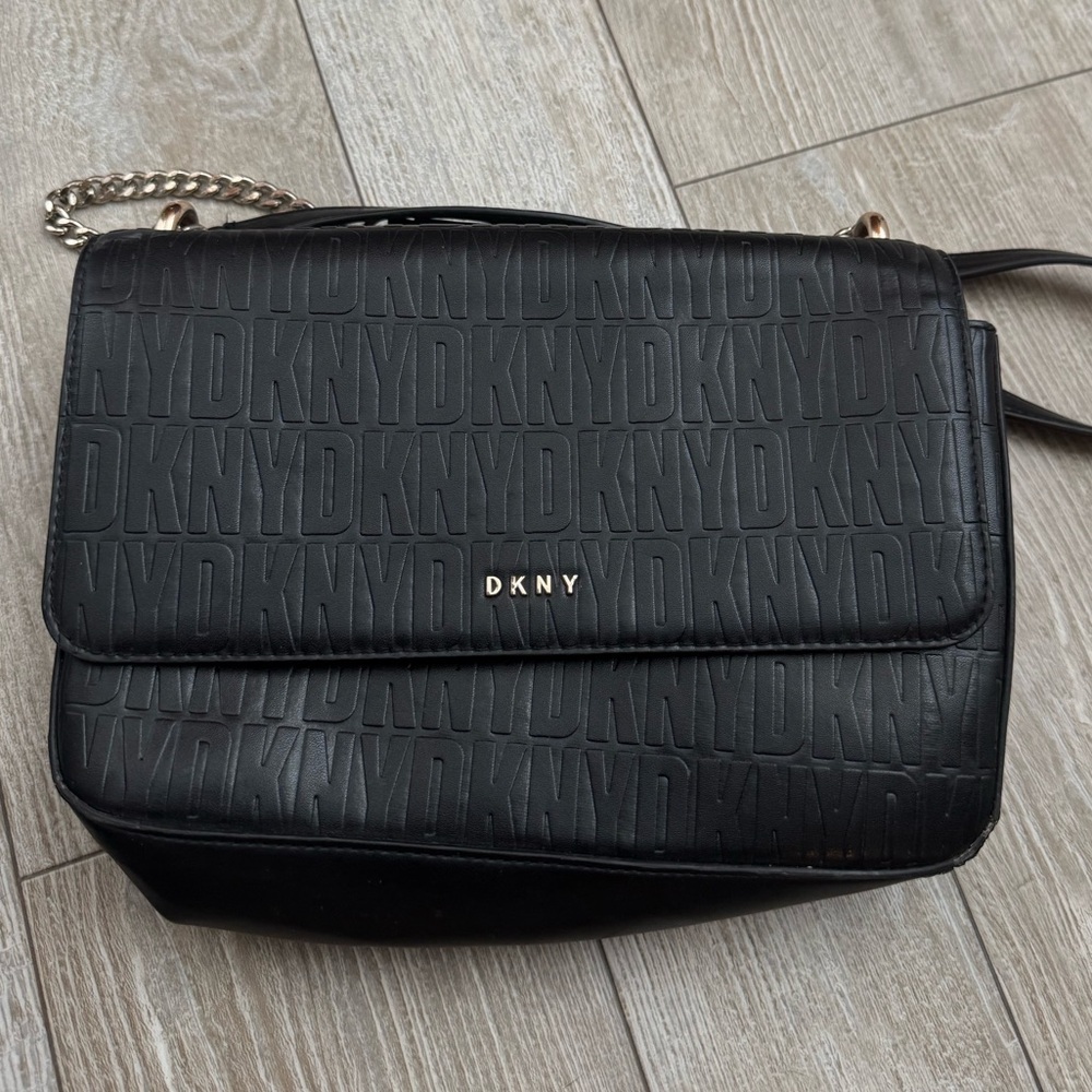 DKNY Black Embossed Crossbody Bag